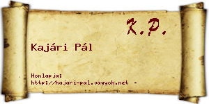 Kajári Pál névjegykártya